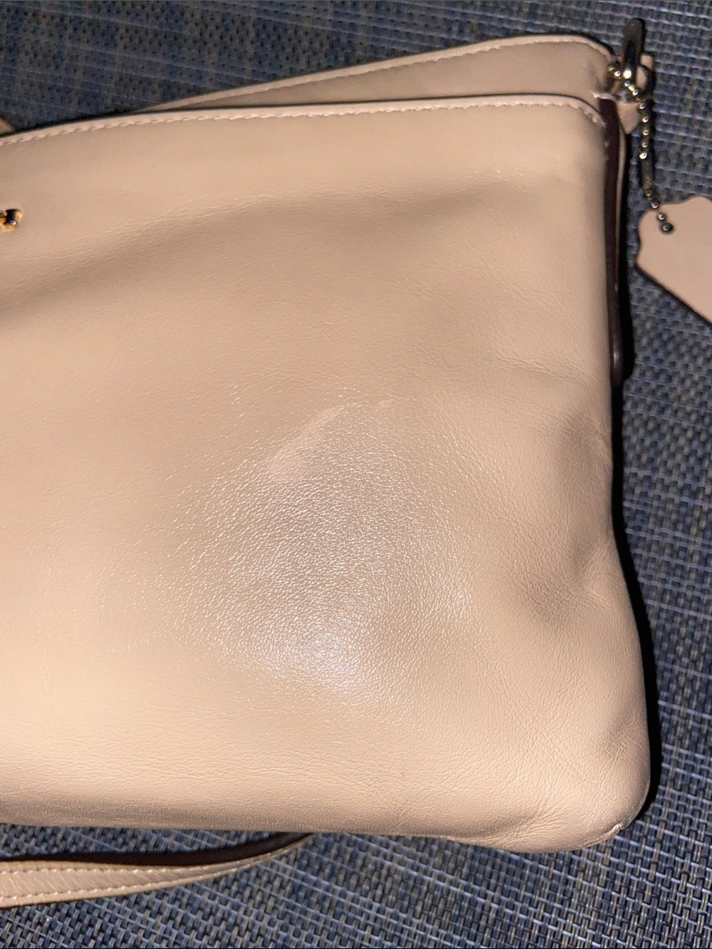 COACH Cream Pebble Leather Crossbody Bag - Picture 4 of 11
